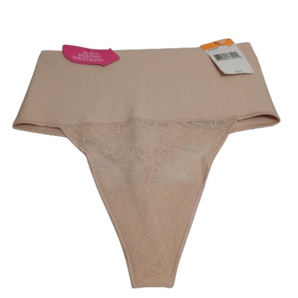 Maidenform Women's Tame Your Tummy Lace Thong in Nude 1 Lace Size S(DM0049) NWT - Picture 2 of 6